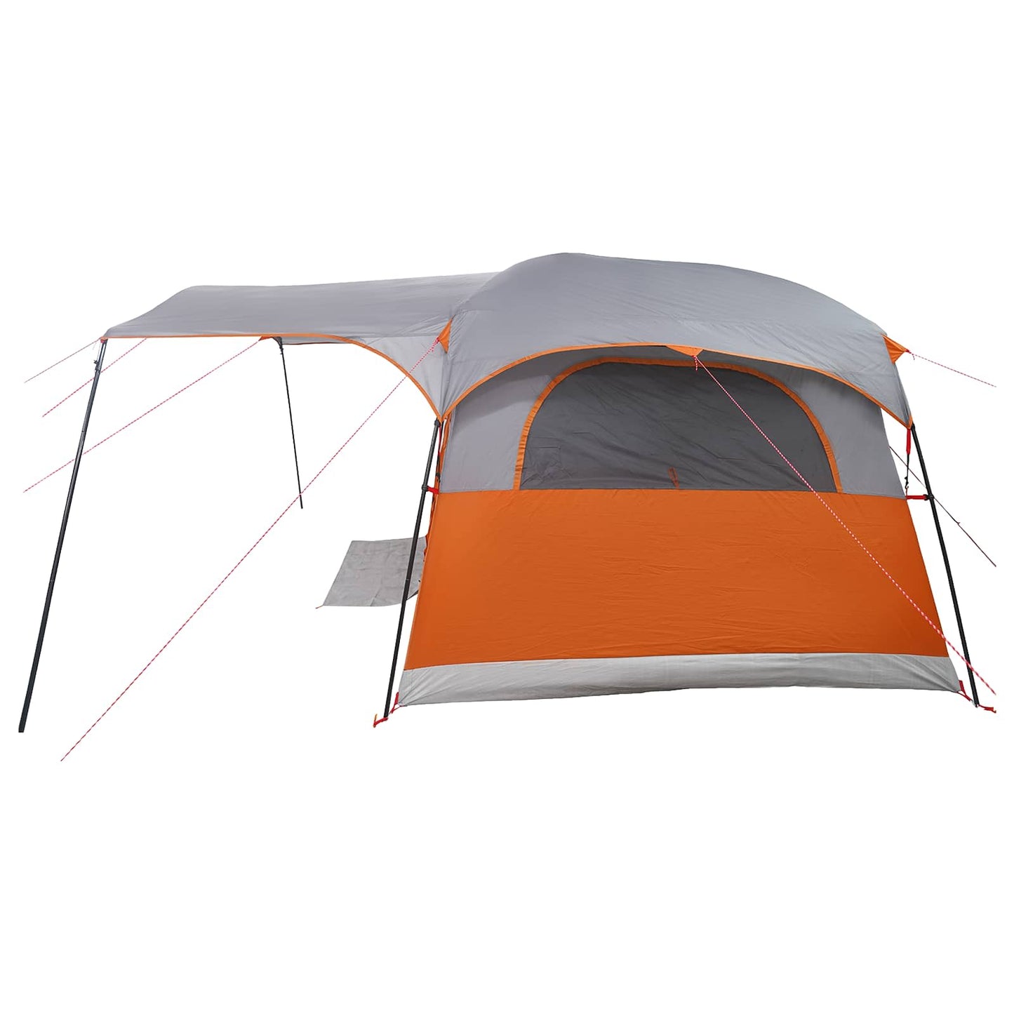 vidaXL Tunnel Tent with Roof Grey and Orange 366 x 244 x 198 cm