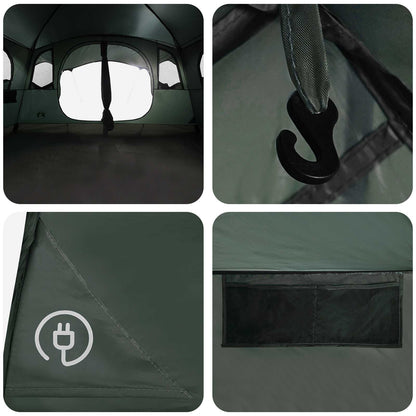 vidaXL Tunnel Tent Army Green 366 x 244 x 198 cm Polyester and Steel