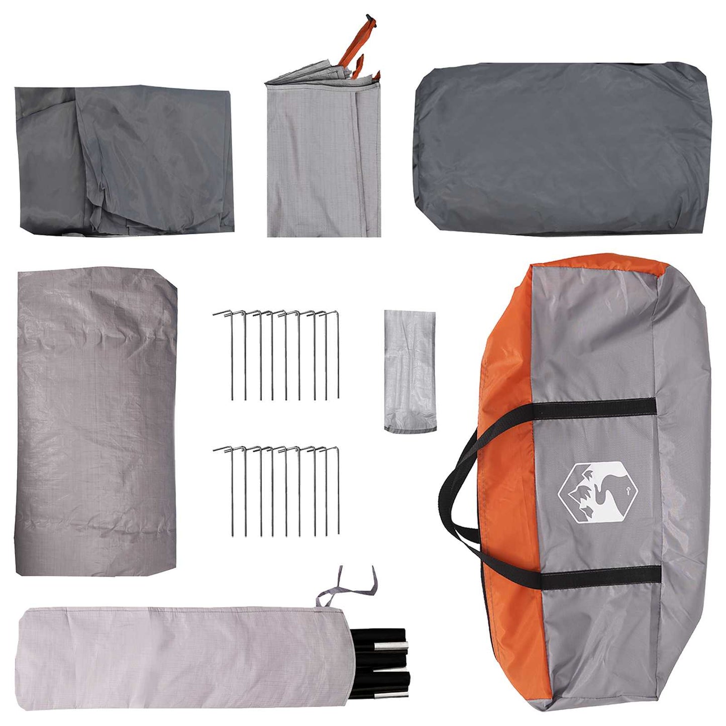 vidaXL Tunnel Tent with Roof Grey and Orange 427 x 305 x 205 cm