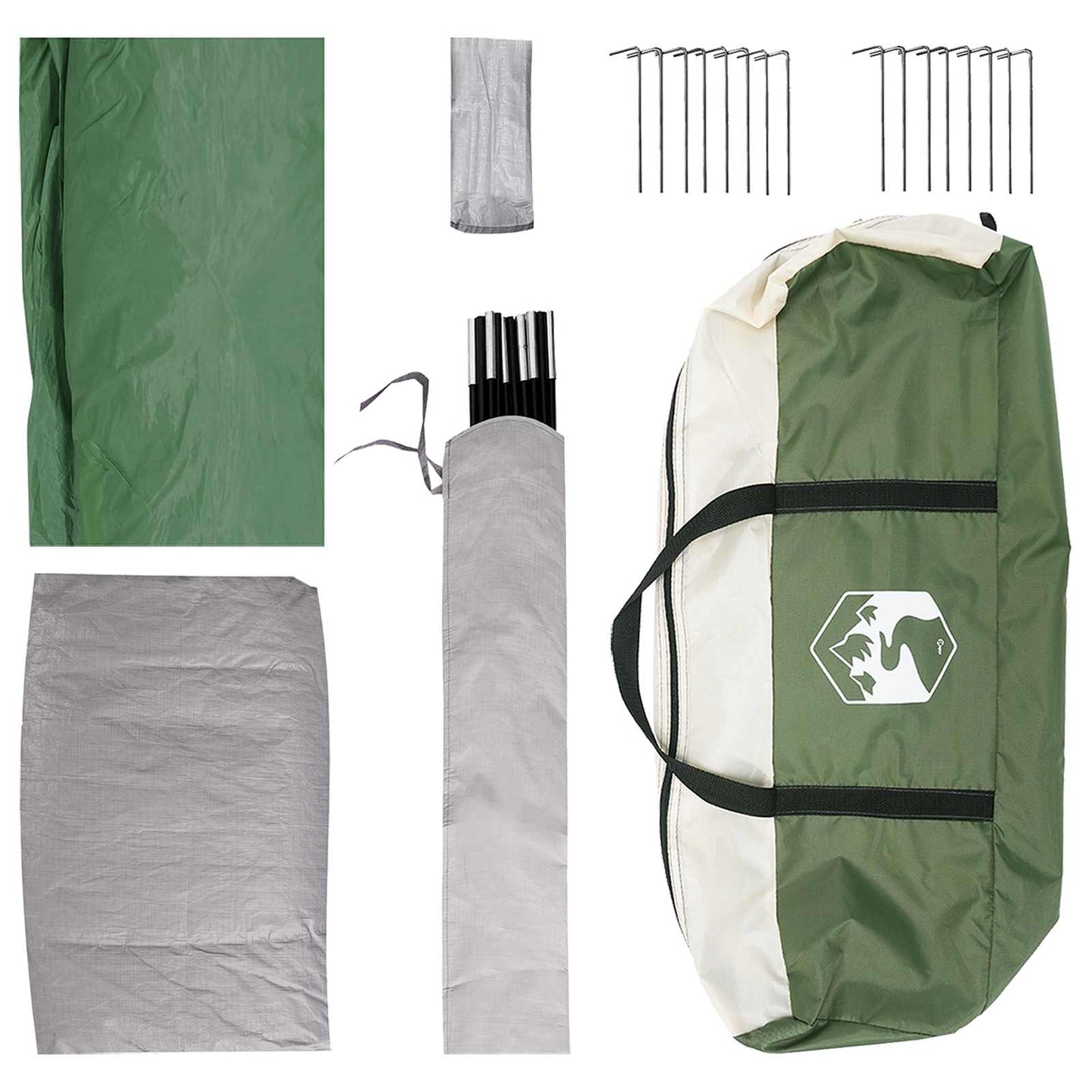 vidaXL Family Tent Green 487 x 340 x 216 cm Polyester and Steel