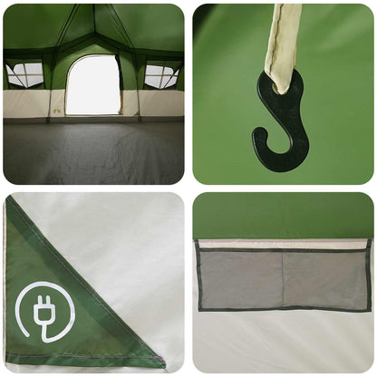 vidaXL Family Tent Green 487 x 340 x 216 cm Polyester and Steel