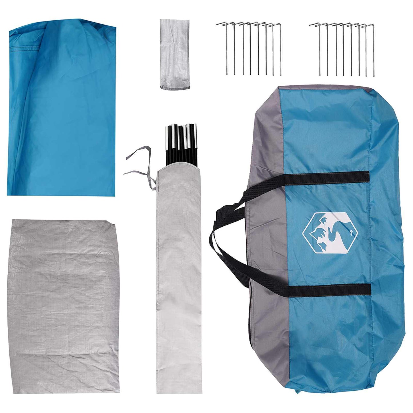 vidaXL Family Tent Blue 487 x 340 x 216 cm Polyester and Steel