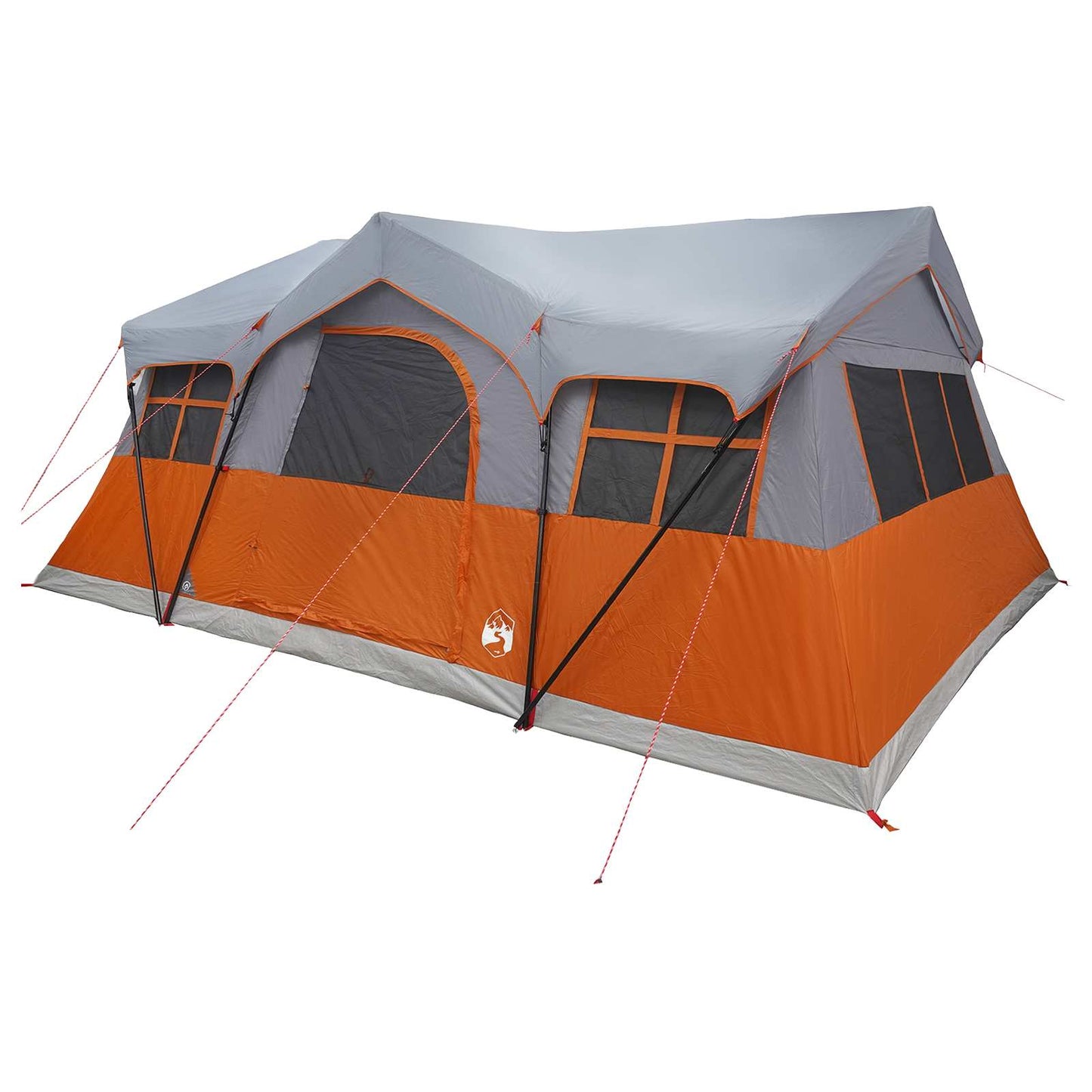 vidaXL Family Tent with Roof Grey and Orange 487 x 340 x 216 cm