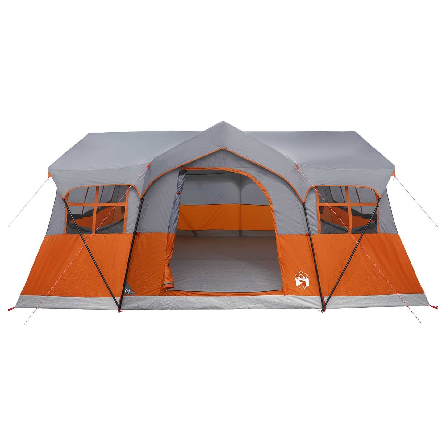 vidaXL Family Tent with Roof Grey and Orange 487 x 340 x 216 cm