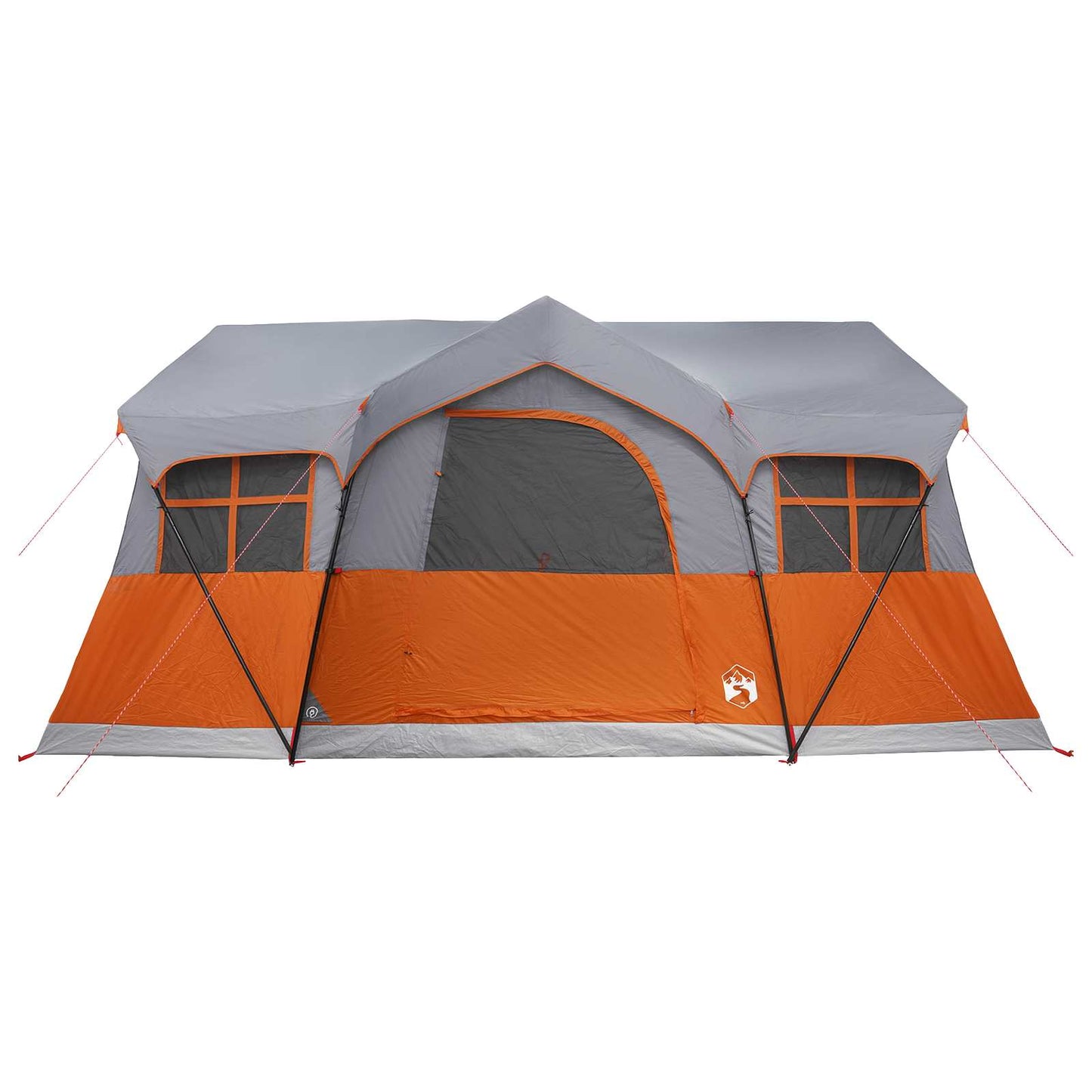 vidaXL Family Tent with Roof Grey and Orange 487 x 340 x 216 cm