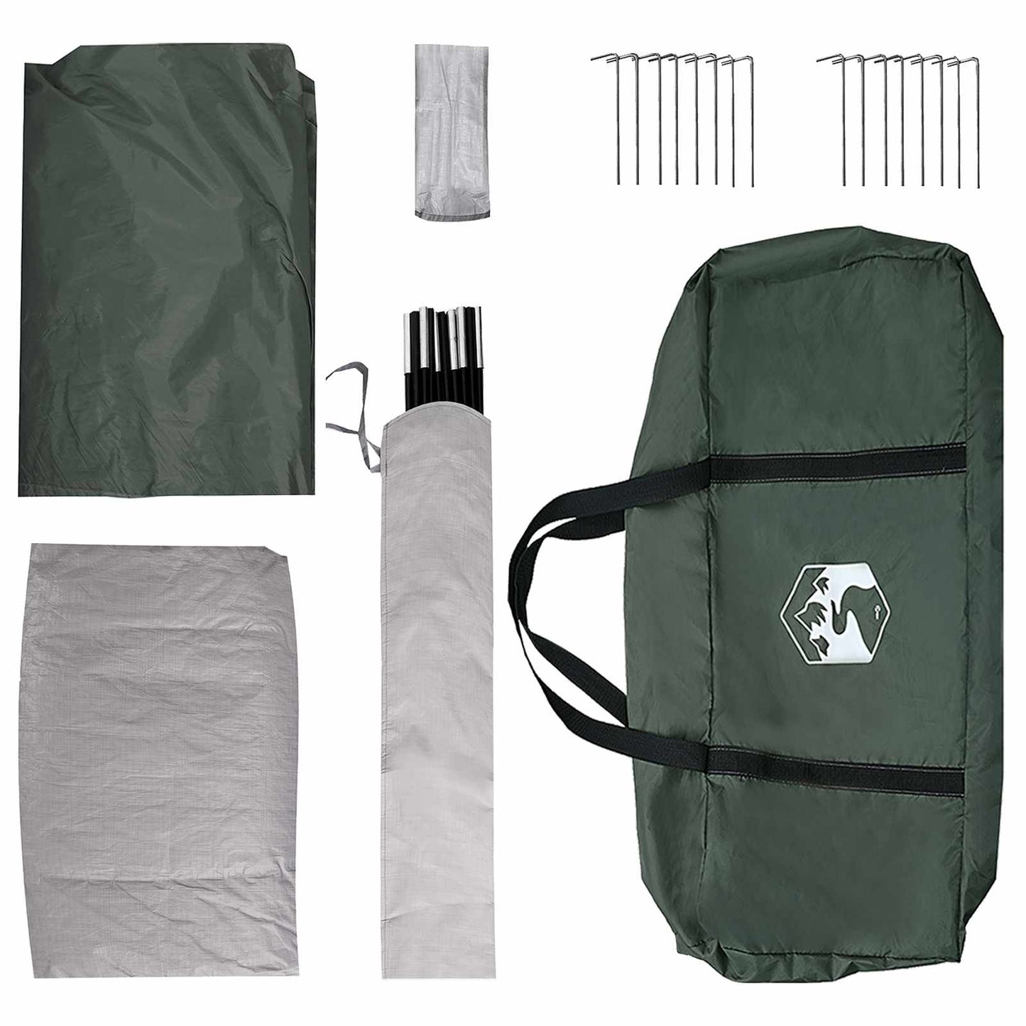 vidaXL Family Tent Army Green 487 x 340 x 216 cm Polyester and Steel