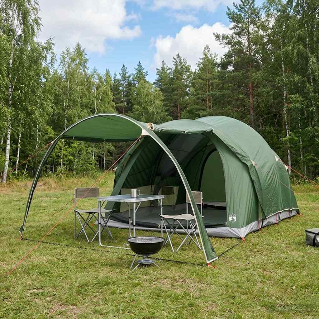 vidaXL Tunnel Tent Green 370 x 275 x 210 cm Polyester and Steel