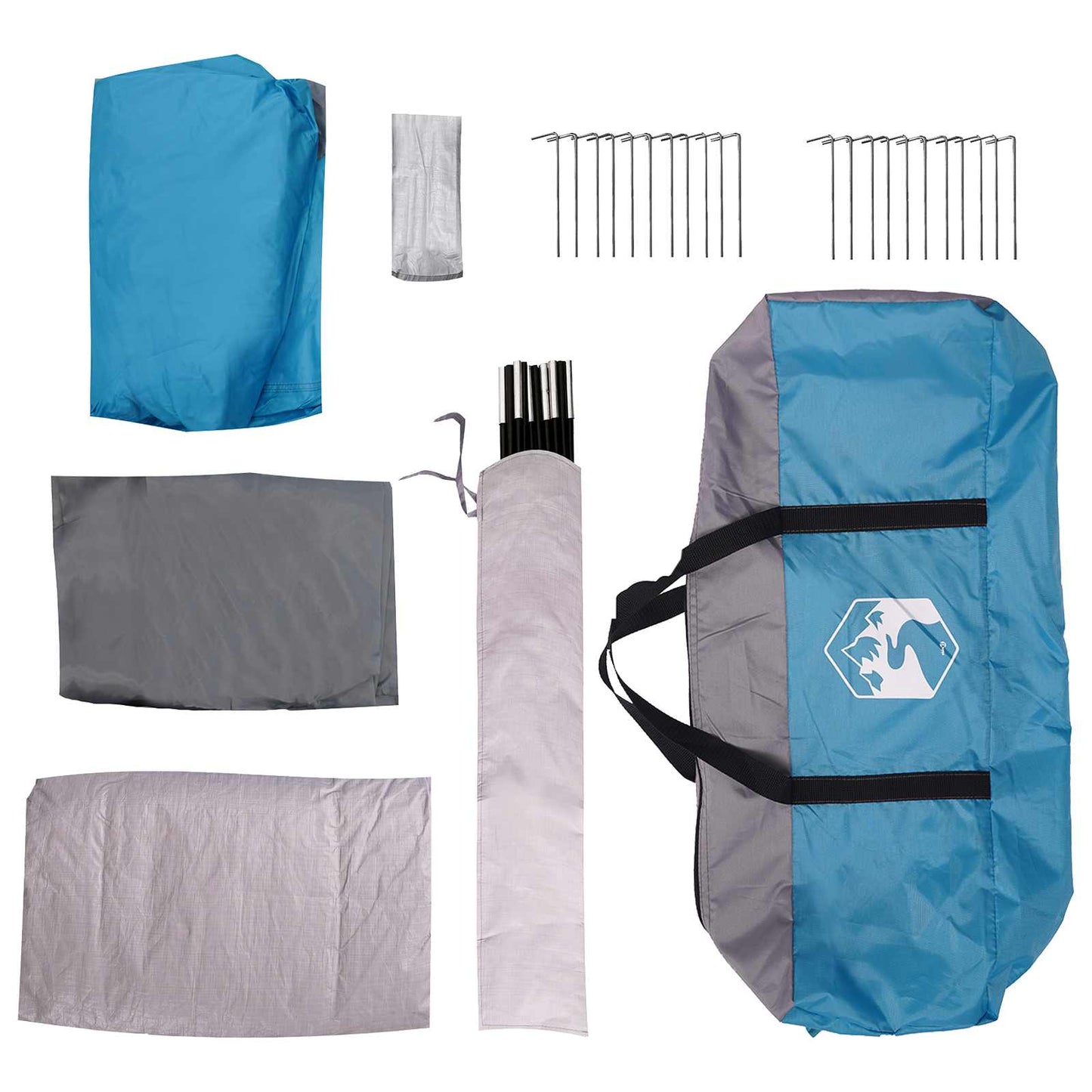 vidaXL Tunnel Tent Blue 370 x 275 x 210 cm Polyester and Steel