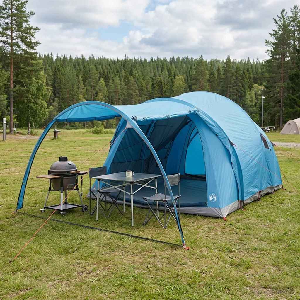vidaXL Tunnel Tent Blue 370 x 275 x 210 cm Polyester and Steel