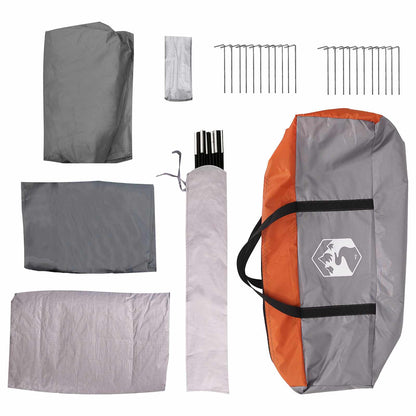 vidaXL Tunnel Tent with Roof Grey and Orange 370 x 275 x 210 cm