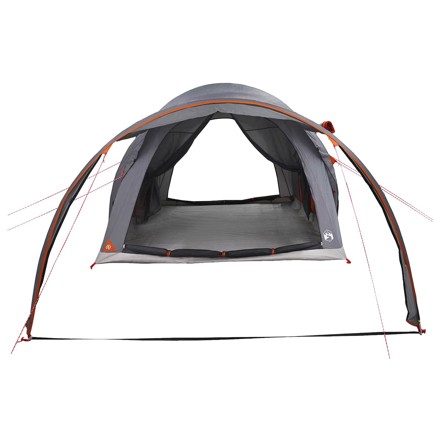 vidaXL Tunnel Tent with Roof Grey and Orange 370 x 275 x 210 cm