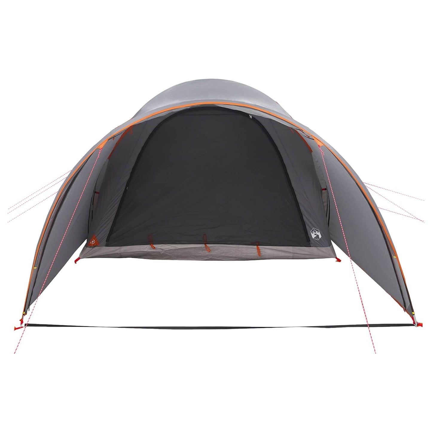 vidaXL Tunnel Tent with Roof Grey and Orange 370 x 275 x 210 cm