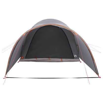 vidaXL Tunnel Tent with Roof Grey and Orange 370 x 275 x 210 cm