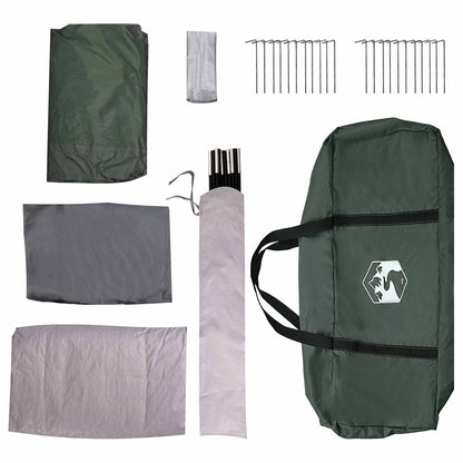 vidaXL Tunnel Tent Army Green 370 x 275 x 210 cm Polyester and Steel