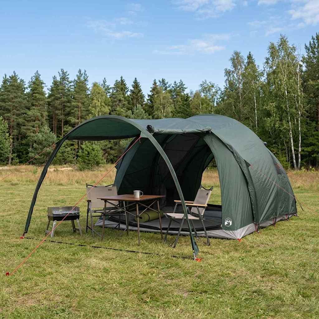 vidaXL Tunnel Tent Army Green 370 x 275 x 210 cm Polyester and Steel