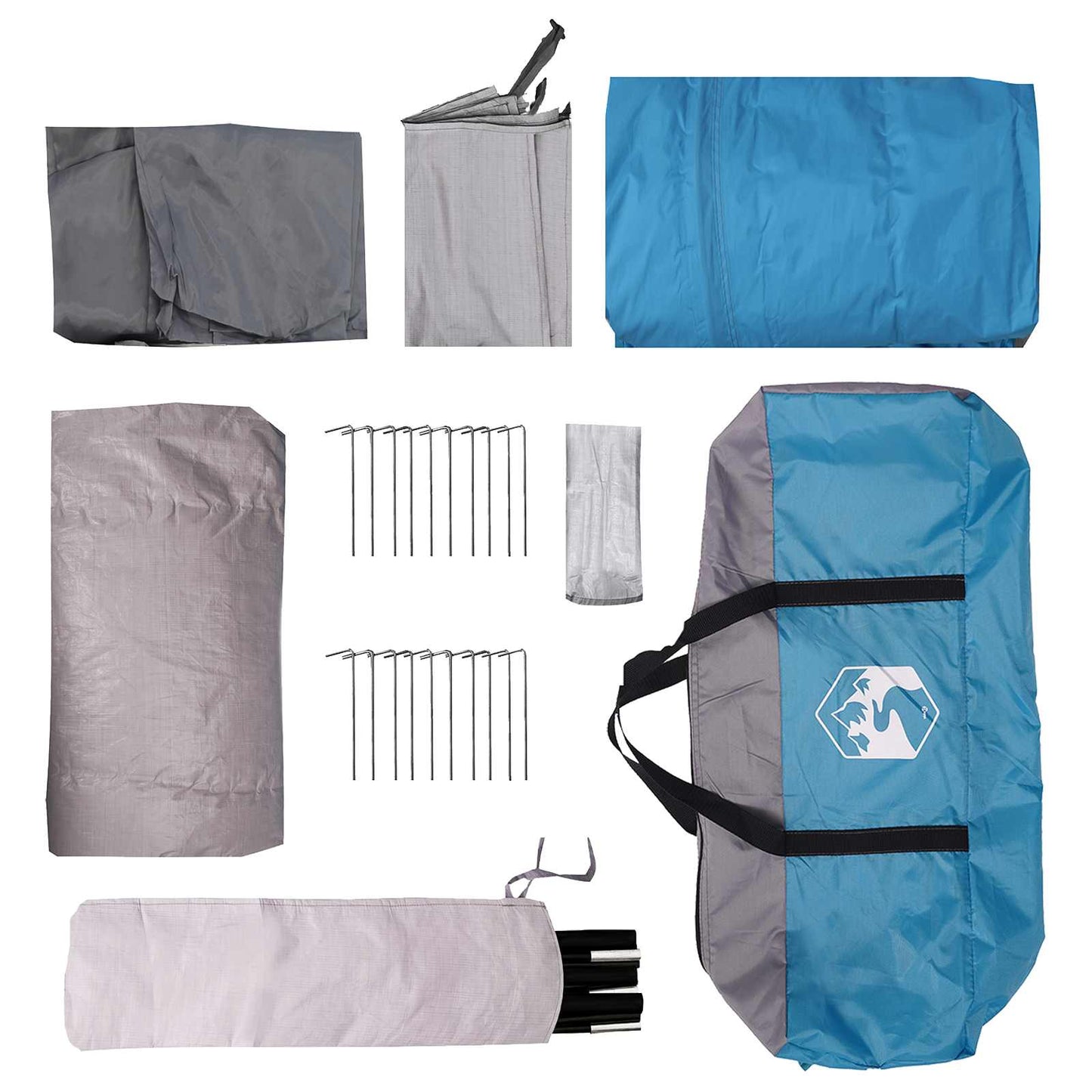 vidaXL Cabin Tent Blue 480 x 273 x 205 cm Polyester and Steel