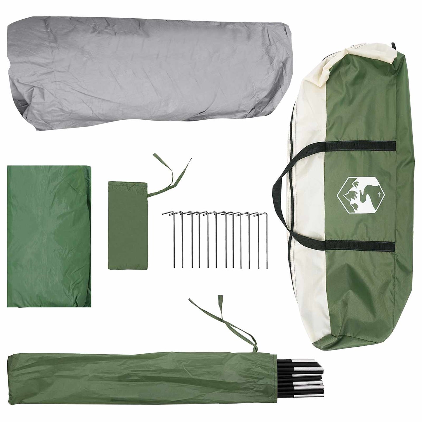 vidaXL Instant Tent Green 365 x 280 x 200 cm Polyester and Steel