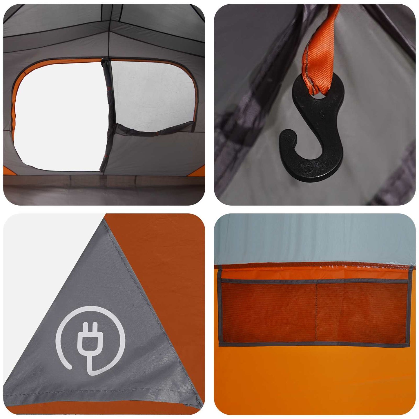 vidaXL Instant Tent with Roof Grey and Orange 365 x 280 x 200 cm