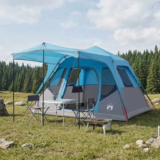 vidaXL Family Tent Blue 6-Person Polyester and Steel