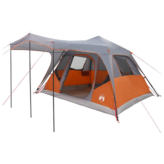 vidaXL Family Tent Grey and Orange 6-Person Polyester and Steel