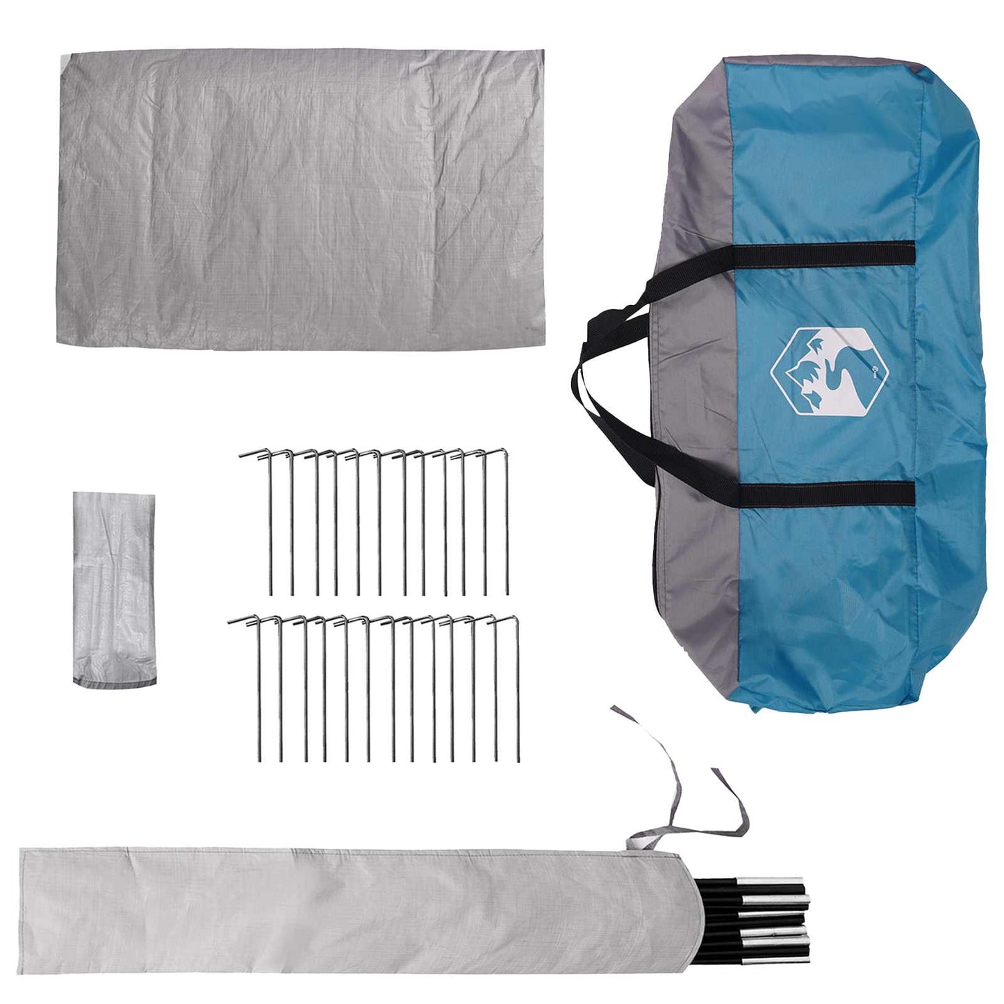 vidaXL Tipi Tent with Roof Blue 700 x 700 x 395 cm Polyester and Steel