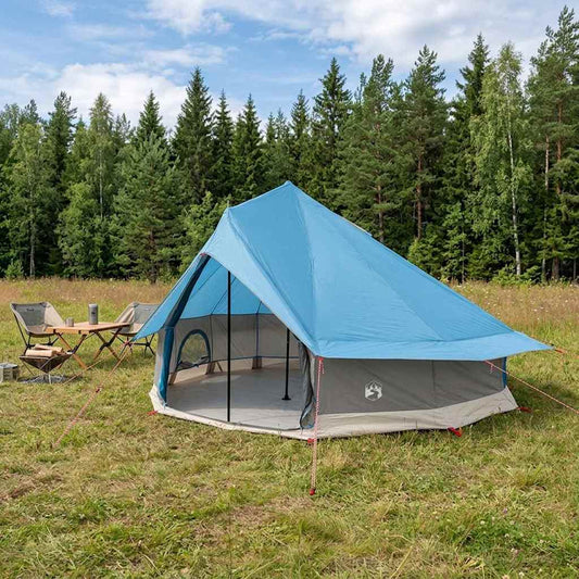 vidaXL Tipi Tent 18-Person Blue Polyester and Steel