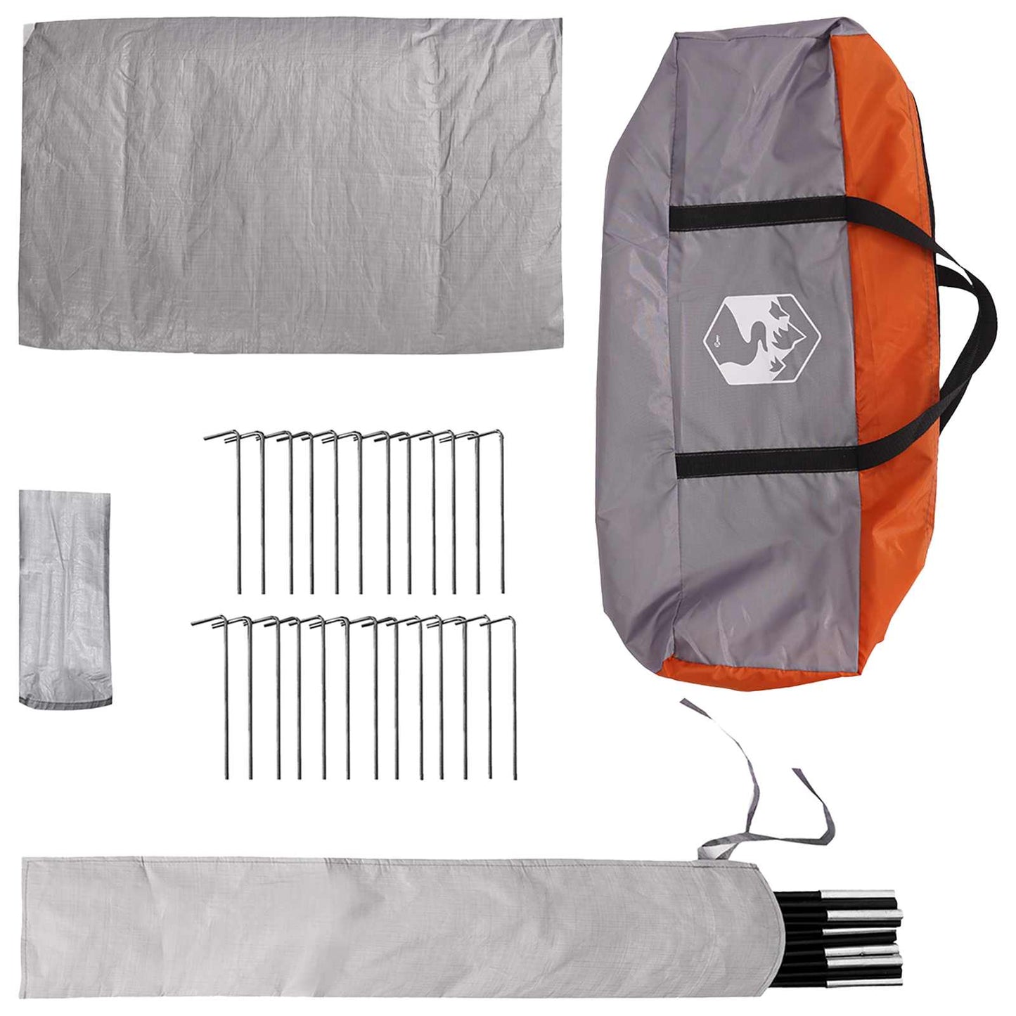 vidaXL Tipi Tent with Roof Grey and Orange 700 x 700 x 395 cm