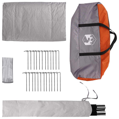 vidaXL Tipi Tent with Roof Grey and Orange 700 x 700 x 395 cm