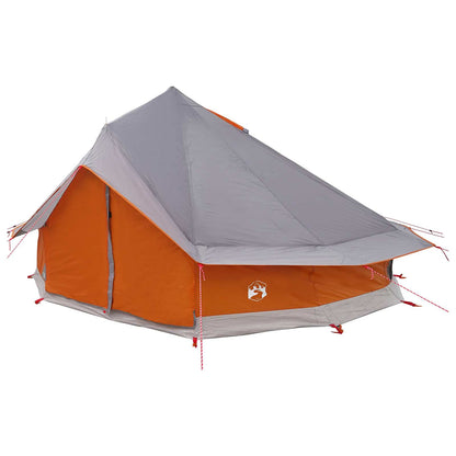 vidaXL Tipi Tent with Roof Grey and Orange 700 x 700 x 395 cm