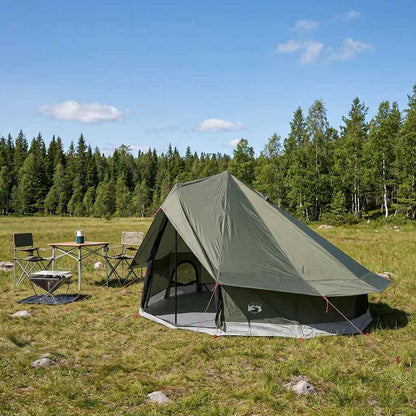 vidaXL Tipi Tent Army Green 700 x 700 x 395 cm Polyester and Steel