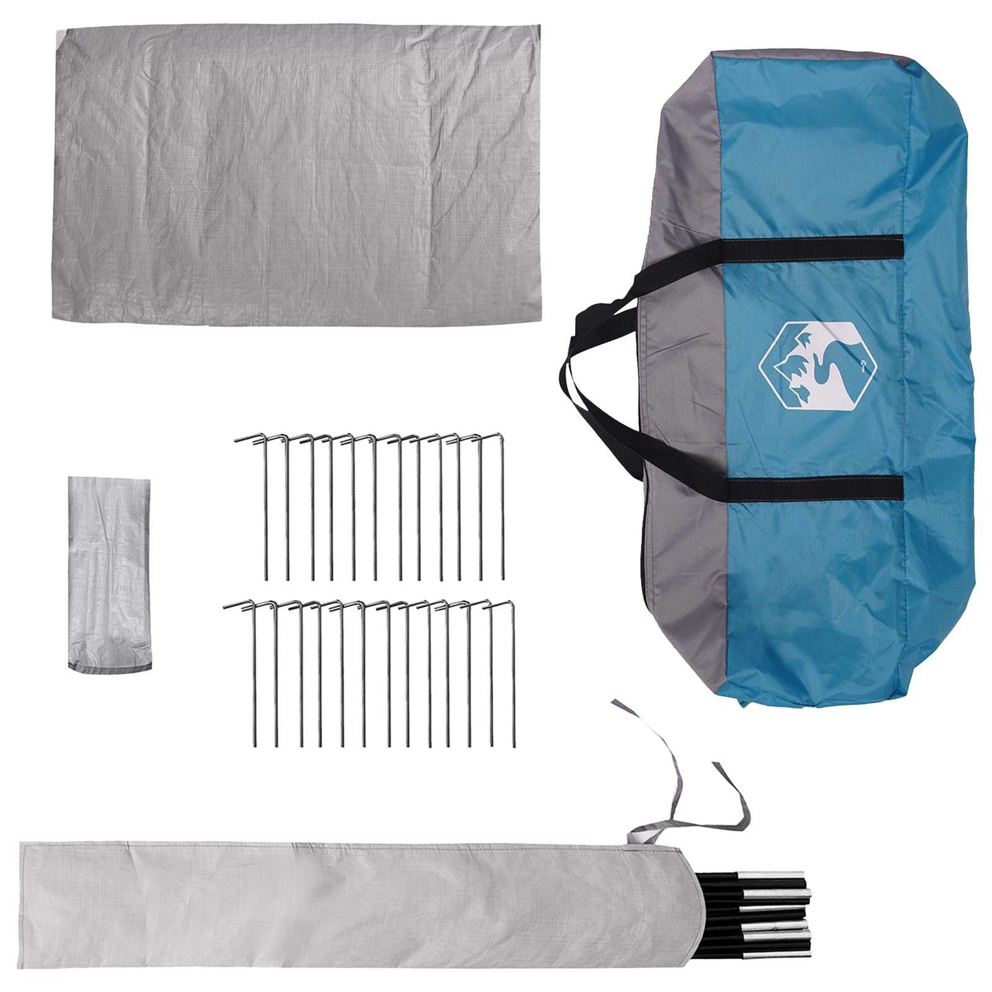 vidaXL Tipi Tent with Roof Blue 800 x 800 x 430 cm Polyester and Steel