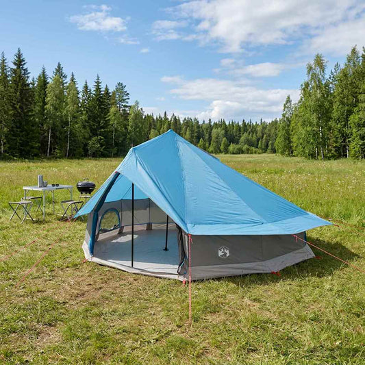 vidaXL Tipi Tent 20-Person Blue Polyester and Steel