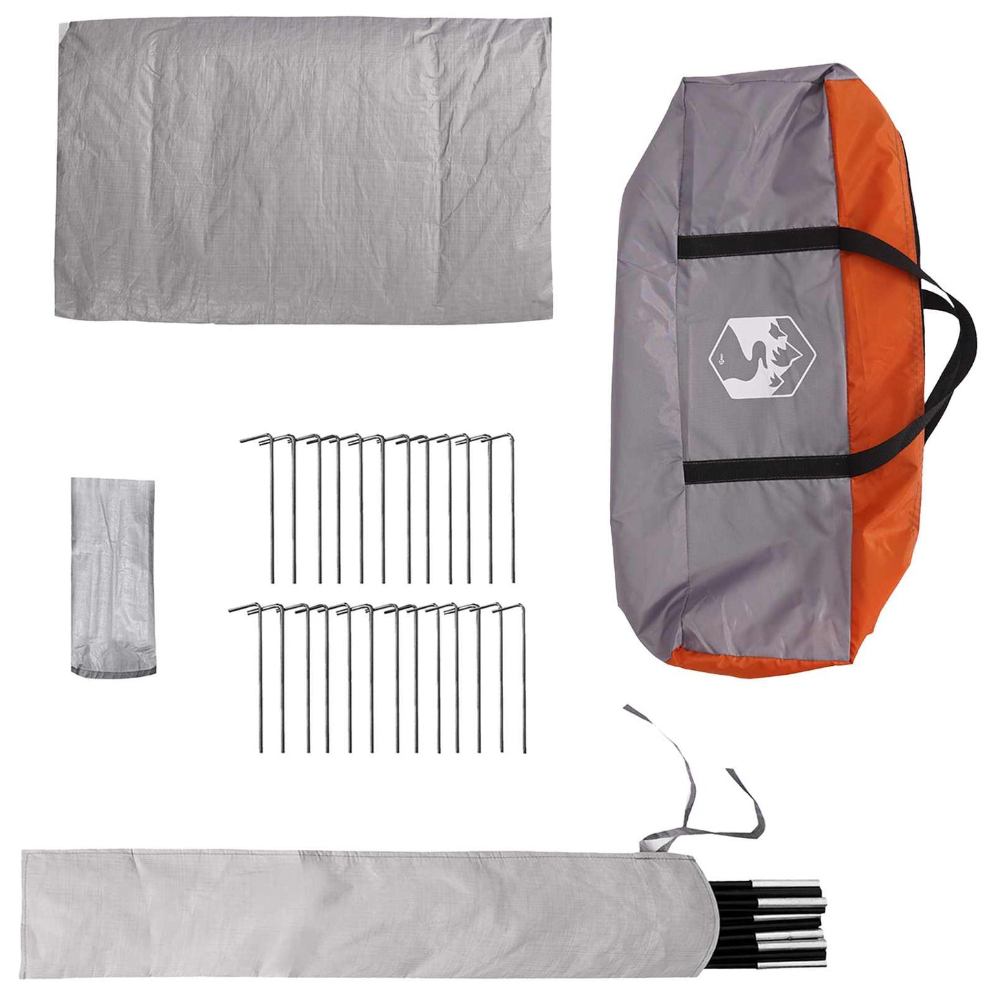 vidaXL Tipi Tent with Roof Grey and Orange 800 x 800 x 430 cm