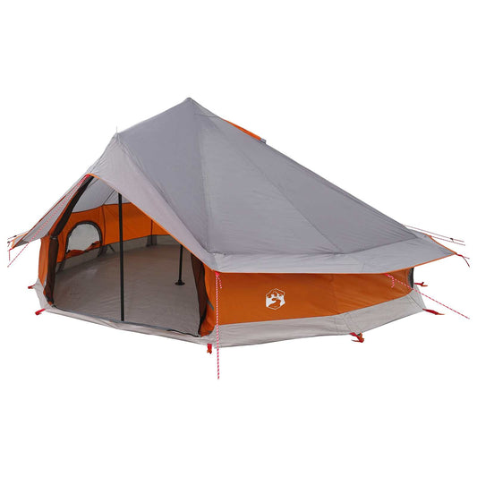 vidaXL Tipi Tent 20-Person Grey and Orange Polyester and Steel