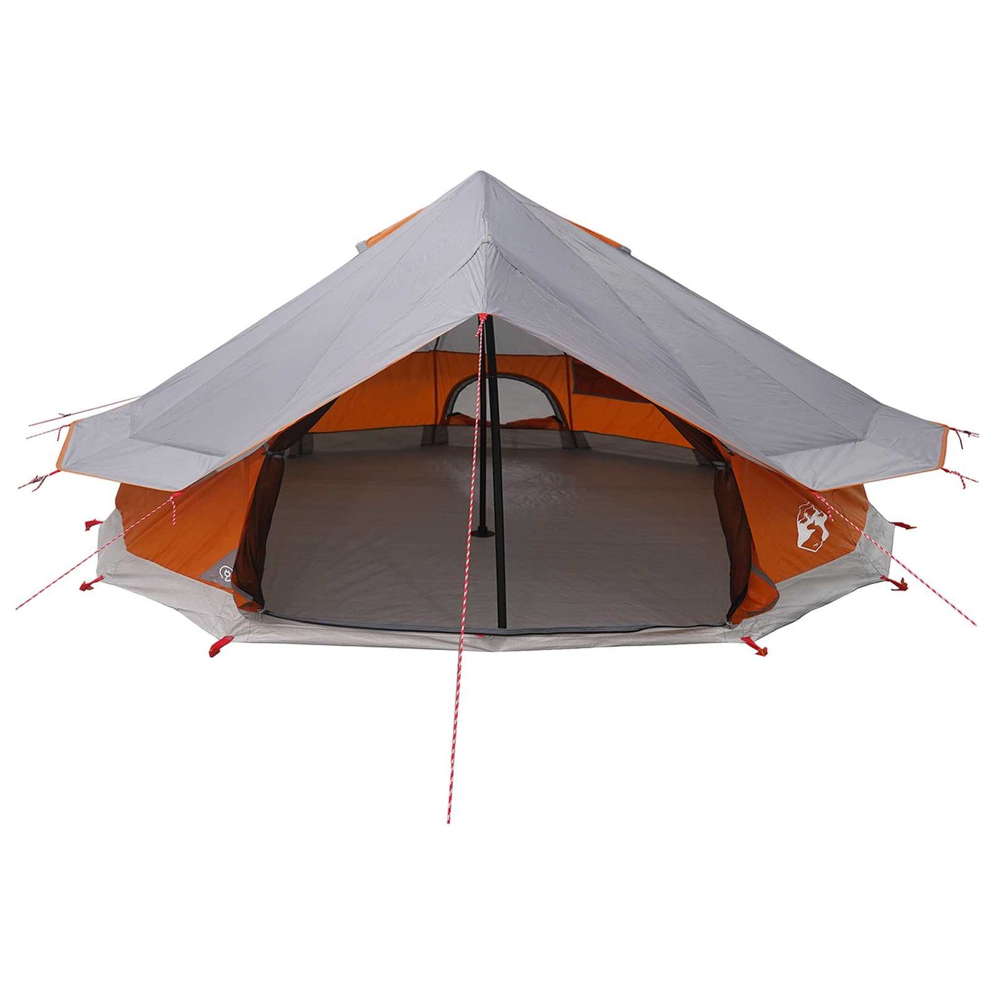 vidaXL Tipi Tent with Roof Grey and Orange 800 x 800 x 430 cm