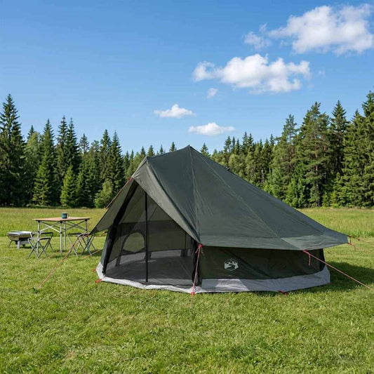 vidaXL Tipi Tent 20-Person Army Green Polyester and Steel