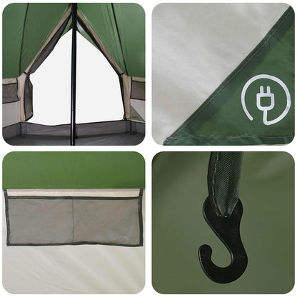 vidaXL Tipi Tent with Roof Green 250 x 250 cm Polyester and Steel