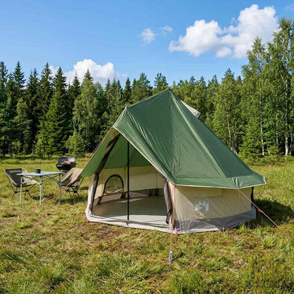 vidaXL Tipi Tent with Roof Green 250 x 250 cm Polyester and Steel