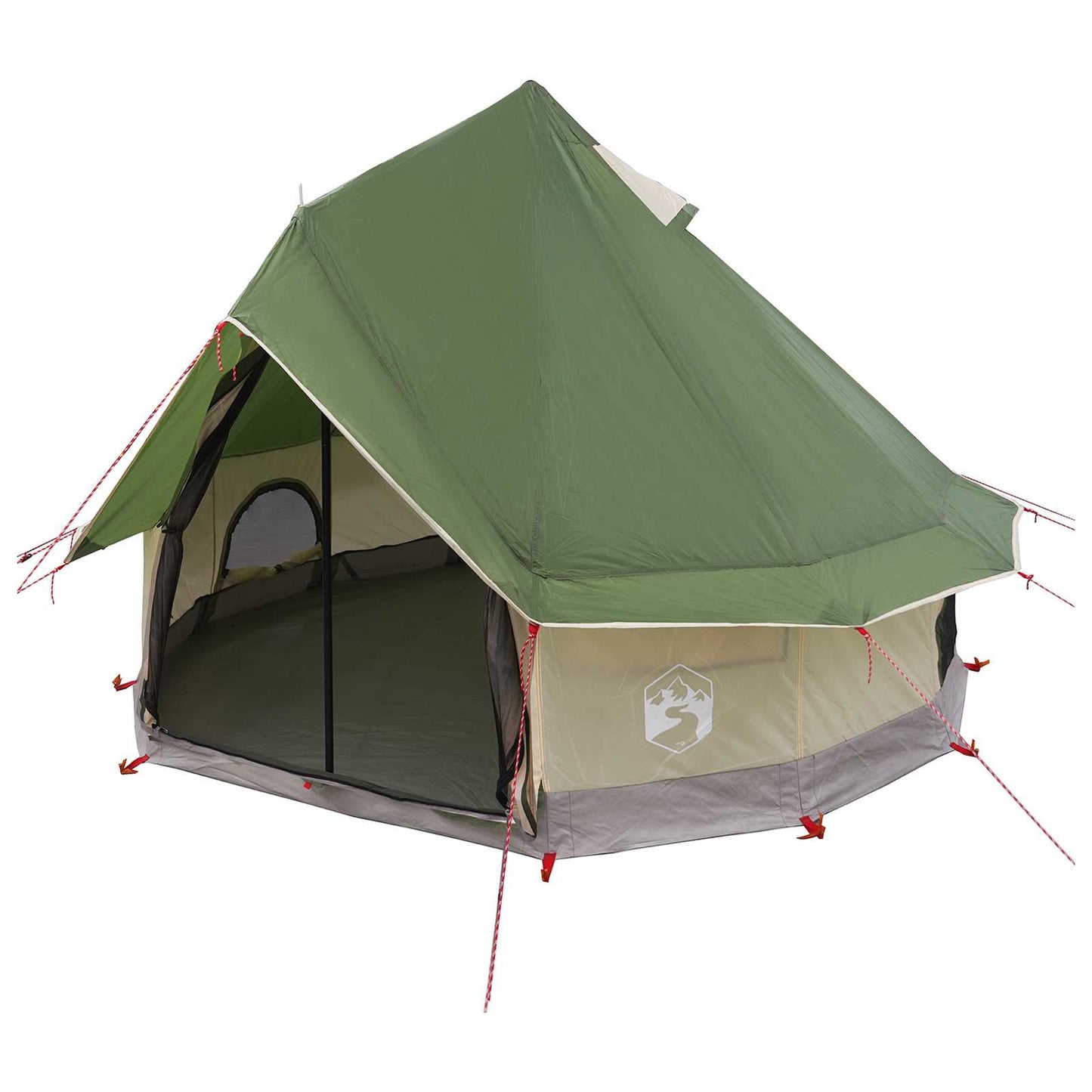 vidaXL Tipi Tent with Roof Green 250 x 250 cm Polyester and Steel