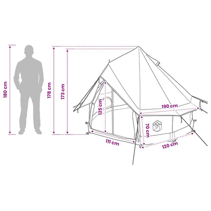 vidaXL Tipi Tent with Roof Green 250 x 250 cm Polyester and Steel