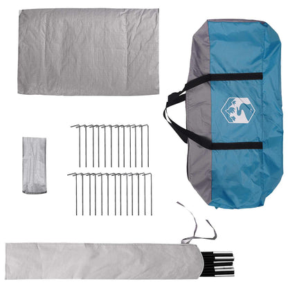 vidaXL Tipi Tent with Roof Blue 250 x 250 cm Polyester and Steel