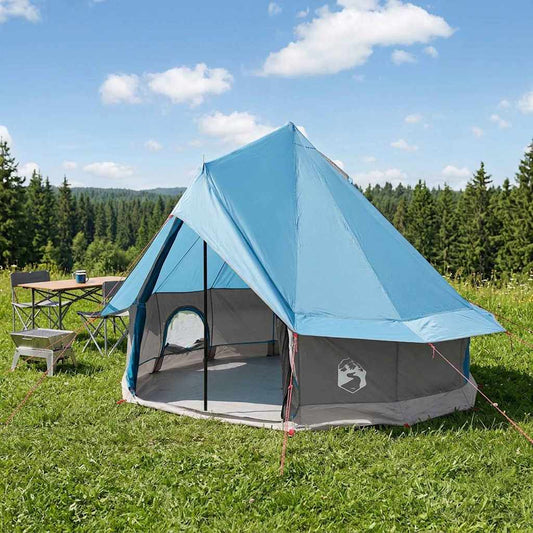 vidaXL Tipi Tent 4-Person Blue Polyester and Steel