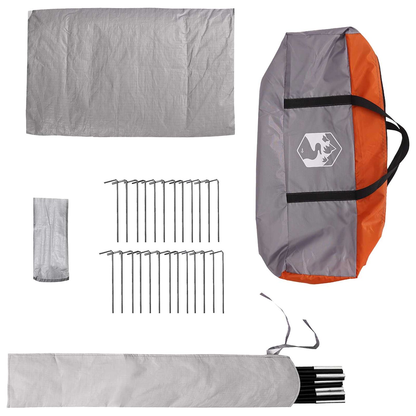 vidaXL Tipi Tent Grey and Orange 250 x 250 cm Polyester and Steel