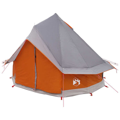 vidaXL Tipi Tent Grey and Orange 250 x 250 cm Polyester and Steel