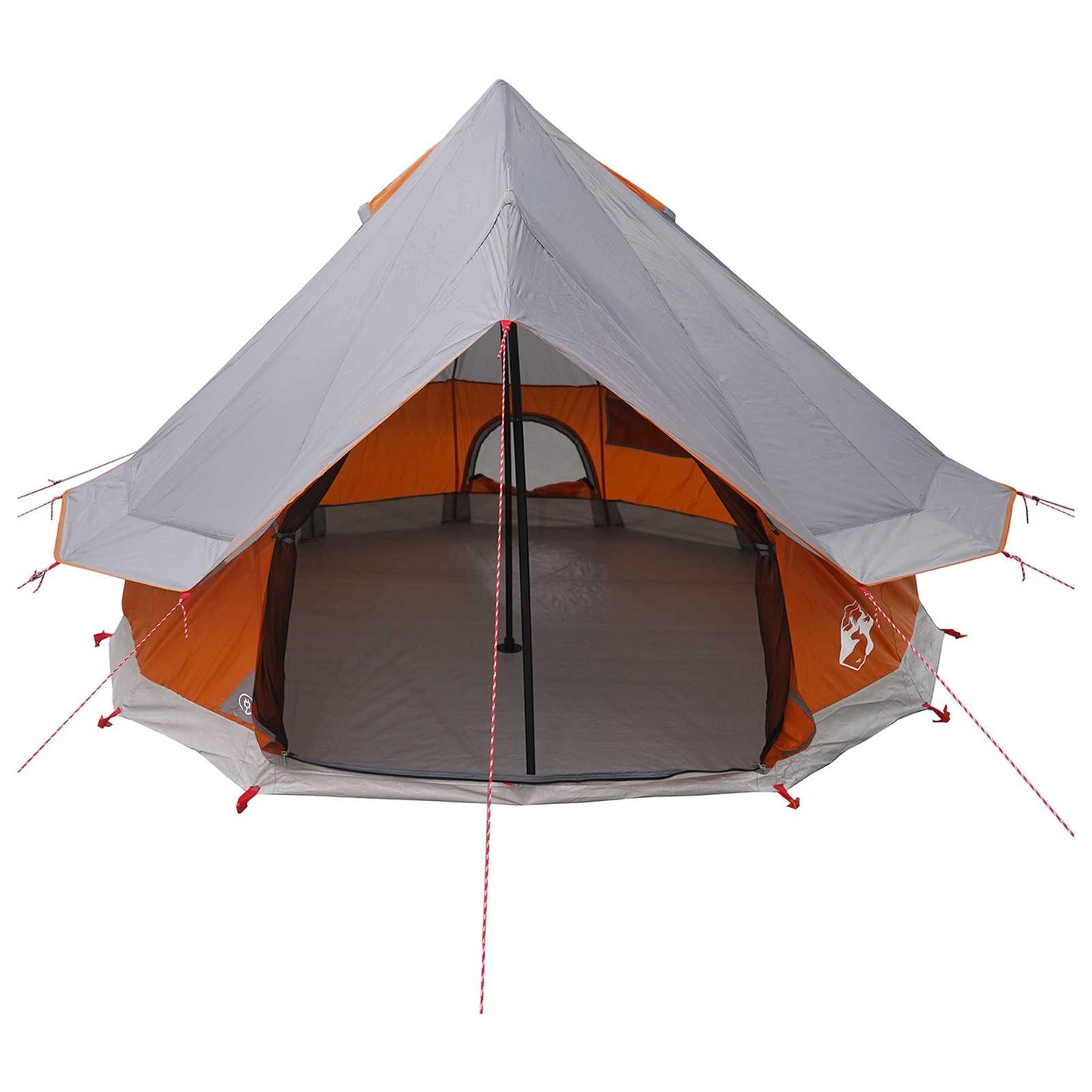 vidaXL Tipi Tent Grey and Orange 250 x 250 cm Polyester and Steel