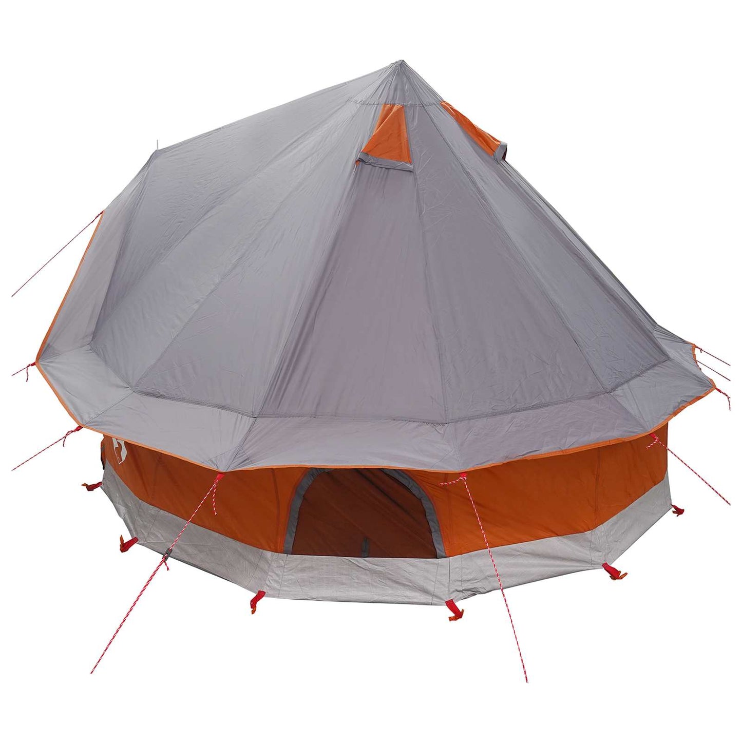 vidaXL Tipi Tent Grey and Orange 250 x 250 cm Polyester and Steel