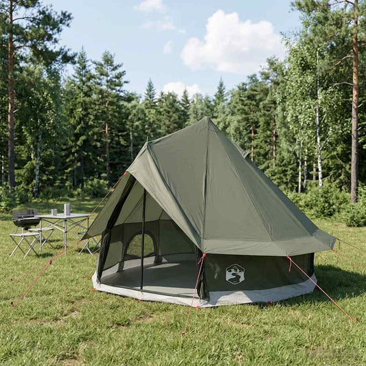 vidaXL Tipi Tent 4-Person Army Green Polyester and Steel