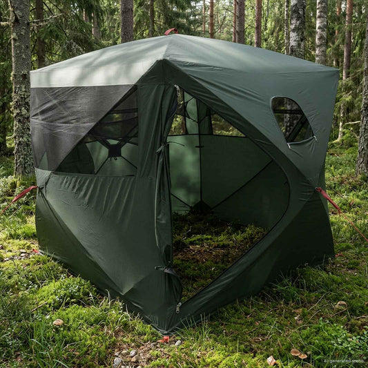 vidaXL Hunting Tent Army Green 2-Person Polyester and Steel