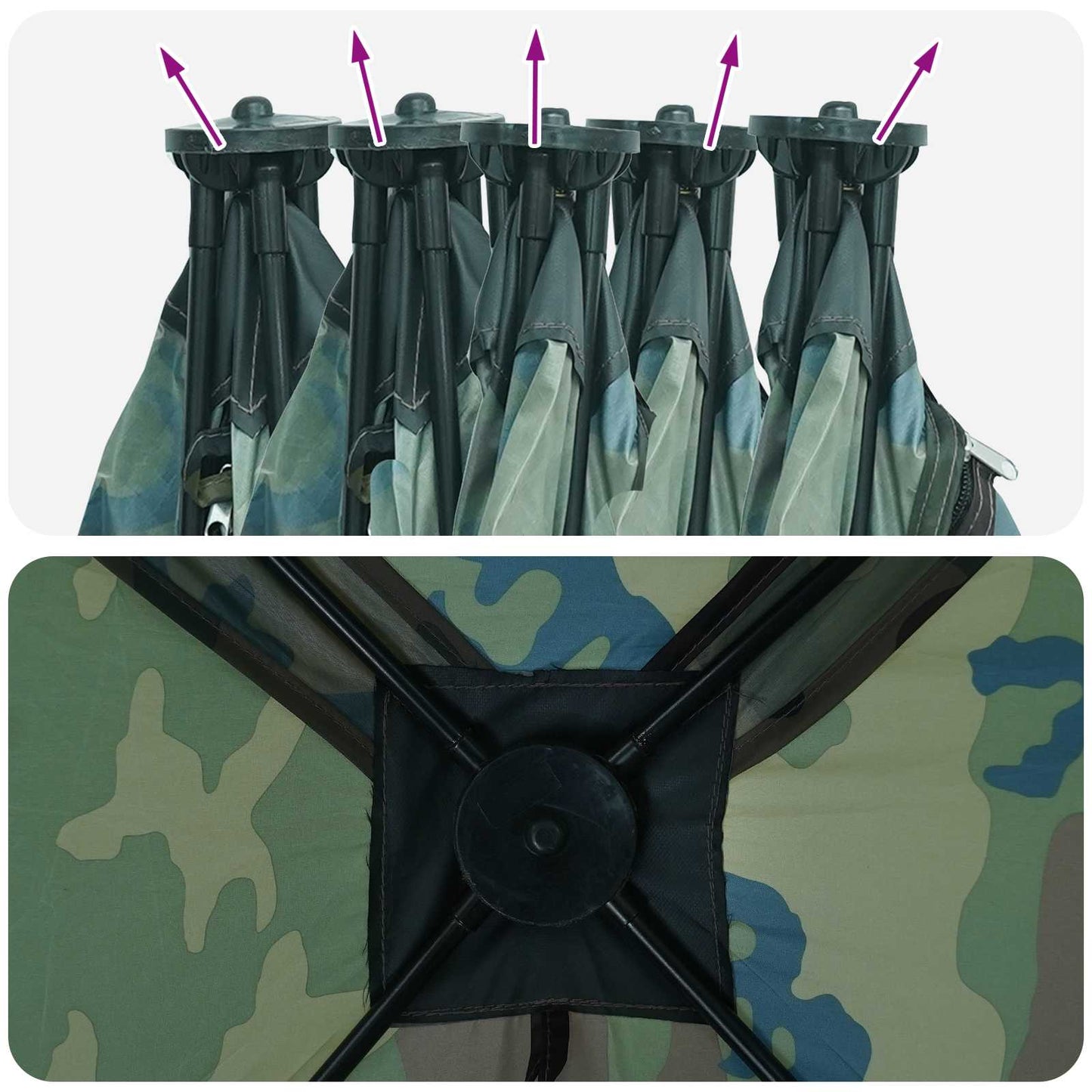 vidaXL Hunting Tent Camouflage 143 x 143 x 165 cm Polyester and Steel