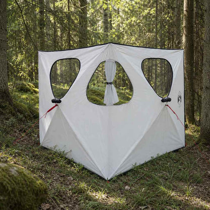 vidaXL Hunting Tent with Roof White Blackout 145 x 145 x 150 cm